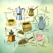 手描き素朴コーヒーショップアート ウィンドウサイン (シート3)