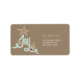 手描き素朴ジョイ書道ホリデーアドレス ラベル