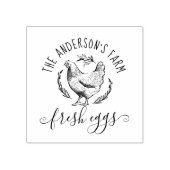 手描き素朴ファミリーファームハウスヘンフレッシュエッグ ラバースタンプ (インプリント)