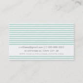 手描き素朴モダンなストライプ造形ミントグリーン 名刺 (裏面)