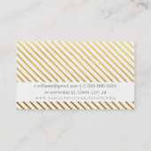 手描き素朴モダンなストライプ金ゴールド箔 名刺 (裏面)