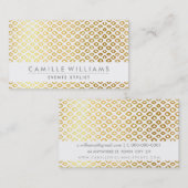 手描き素朴モダンな粗模様金ゴールド箔 名刺 (正面/裏面)