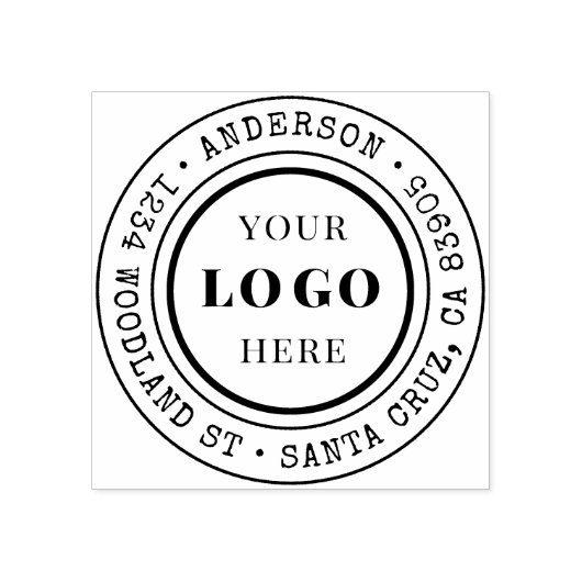 手描き素朴ラウンドロゴ差出人住所 ラバースタンプ (インプリント)