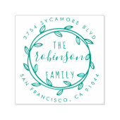 手描き素朴リースファミリ差出人住所 セルフインキングスタンプ (デザイン)