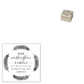 手描き素朴リースファミリ差出人住所 ラバースタンプ (押印)