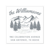 手描き素朴山&フォレスト差出人住所 セルフインキングスタンプ (デザイン)