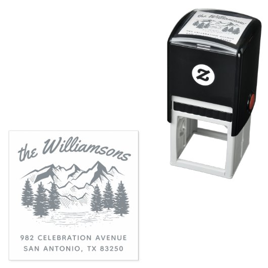 手描き素朴山&フォレスト差出人住所 セルフインキングスタンプ (インサイチュ)