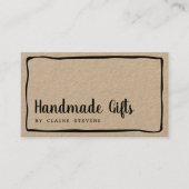 手描き素朴縁どな手モダン製クラフト 名刺 (正面)