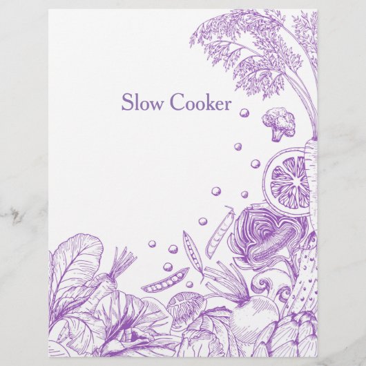 手描き紫色の野菜レシピカテゴリー (正面)