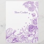 手描き紫色の野菜レシピカテゴリー (裏面)