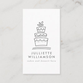 手描き結婚のケーキの水色 名刺