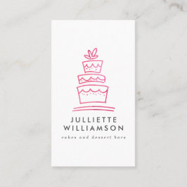 手描き結婚のケーキの水色 名刺