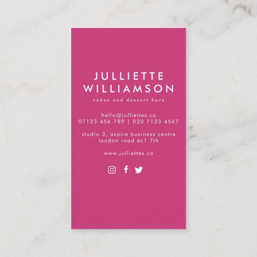 手描き結婚のケーキの水色 名刺 (裏面)