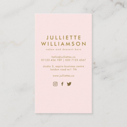 手描き結婚のケーキの水色 名刺 (裏面)