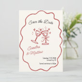 手描き結婚式の日付を保存 招待状 (スタンド正面)