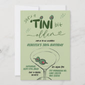 手描き緑の汚いマルティーニ大人誕生日 招待状 (正面)