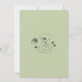 手描き緑の汚いマルティーニ大人誕生日 招待状 (裏面)