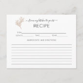 手描き緑ブライダルシャワーレシピカード エンクロージャーカード (正面)
