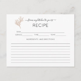 手描き緑ブライダルシャワーレシピカード エンクロージャーカード