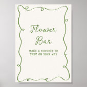 手描き緑枠花バー ポスター (正面)