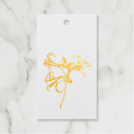 手描き線咲き百合花。 ギフトタグ