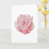 手描き繊細なピンクローズバラ(空白の) カード (黄色い花)