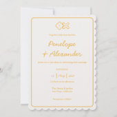 手描き繊細な花結婚柄 招待状 (正面)