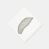 手描き羽毛ミニマル自然 スタンダードカクテルナプキン (角)