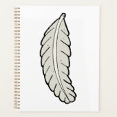 手描き羽毛ミニマル自然 プランナー手帳 (正面)