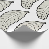 手描き羽毛ミニマル自然 ラッピングペーパー