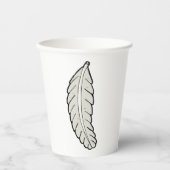 手描き羽毛ミニマル自然 紙コップ (正面)