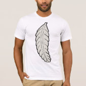 手描き羽毛ミニマル自然 Tシャツ (正面)