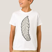 手描き羽毛ミニマル自然 Tシャツ (正面)