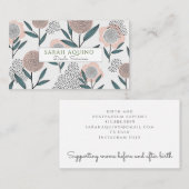 手描き花お洒落ドゥラ誕生サービス 名刺 (正面/裏面)