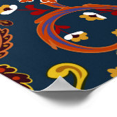 手描き花のシームレスなパターン(タイル)。コロフ ポスター (角)