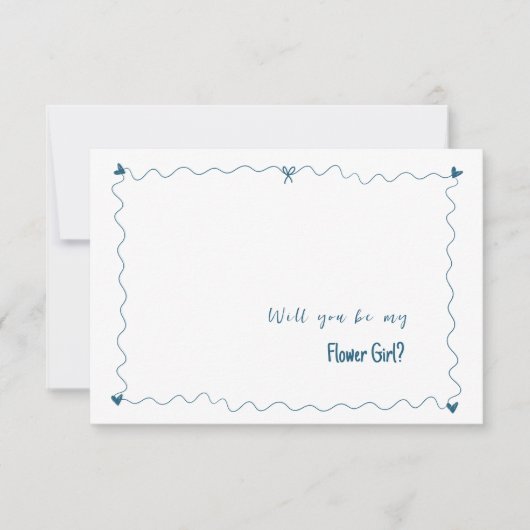 手描き花の女の子の提案カード 招待状