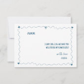 手描き花の女の子の提案カード 招待状 (裏面)