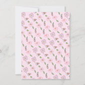 手描き花びらとプレセコブライダルシャワー 招待状 (裏面)