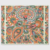 手描き花エスニックデザインウクライナ語t ラッピングペーパー (フラット)