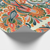 手描き花エスニックデザインウクライナ語t ラッピングペーパー (角)