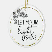 手描き花フローラ光を放つ セラミックオーナメント (左)