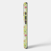 手描き花付きかわいい鵞鳥 – 緑チェック Case-Mate iPhoneケース (裏面 / 左)