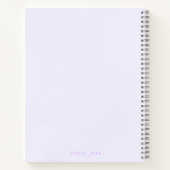 手描き花入り可愛い紫色のノート ノートブック (裏面)