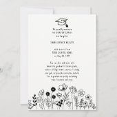 手描き花卒業発表 招待状 (正面)