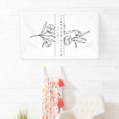 手描き花屋ビジネスフラワーショップボタニカル 横断幕 (インサイチュ)