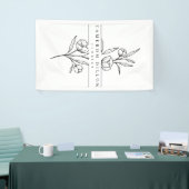 手描き花屋ビジネスフラワーショップボタニカル 横断幕 (トレードショー)