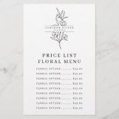 手描き花屋フラワーショップ価格表表シート チラシ (正面)