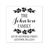 手描き花差出人住所 セルフインキングスタンプ (デザイン)