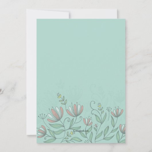 手描き花招待状 招待状 (裏面)