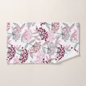 手描き花柄 バスタオルセット (ハンドタオル)